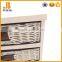 Rattan white storage cabinet