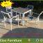 Modern dining table set plastic wood garden dining furniture