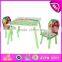 Lovely wooden table and chair toy for kids,wooden toy table and chair set for children,cute wooden table and chair W08G129