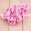 handmade satin fabric flower with rhinestone center for kids hair accessories