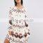 women's printted dress wiht long sleeve