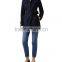Customized Lady Apparel Long Sleeves Button-tab Cuffs Short Trench Coat(DQM015C)