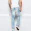 OEM services factory light blue plain fashion skinny jeans boys