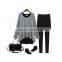 New design irregular two color fake two pcs long sleeve women wear loose T shirt water fall