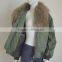 Myfur MA1 Bomber Jacket Classic Aviator Military Style Flight Jacket with Detachable Fur Collar
