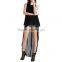 New Fashion Women Sleeveless Blouses false two piece short front long