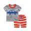 Wholesale 100% cotton summer children clothing set for 2-7 Y boy