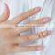 Rhinestone Starfish Star Openings Adjustable Midi Finger Knuckle Rings Jewelry