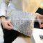 Fashion luxury sequins hand bag party lady bag with metal chain strap