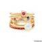 Gold Set of Four Stacking Ring With Gemstone Fashion Opal Ring Jewelry