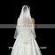 white double ribbon edge bridal wedding veil with comb