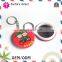 Tinplate material pocket compact mirror with keychain