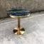 Modern marble top golden chrome base tea table for cafe