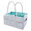 felt diaper caddy with shoulder belt trim top edge and pocket