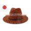 Fake wool felt fedora hat for women leopard print fedora hat for man