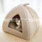 Corduroy Material cat cave house foldable indoor cat house with cover