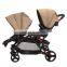 Cheap price aluminum frame baby stroller double twin double children baby stroller pram