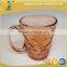 300ml colourful glass cup with handling for drinking