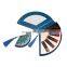 Classical Chinese style Fan shape flip shell paper cosmetic box packaging clamshell makeup set package with tassels