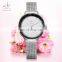 SHENGKE Elegant Fashion Lady Woman Watch Special Cutting Glass Milanese Stainless Steel Mesh Band Quartz Movement K0038L