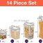 Clear Space Airtight Food Storage Containers 14 Pack BPA Free Kitchen Organization Set for Pantry Organization