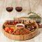 Wood bamboo lazy susan with removable dividers