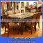 luxury quartz marble top solid wood hand carved wooden dining table