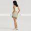 2 Pcs Set Women Pockets Tennis Skirts With Shorts Wholesale Ribbed V Neck Yoga Tank Tops