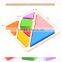 Wholesale Educational Kids Wooden Colored Tangram Jigsaw puzzle toys