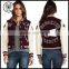 Women Wholesale Embroidered Leather Letterman Varsity Jacket