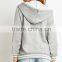 Long Sleeve Knit Cotton Snap Button Front Hoodies with Varsity Striped Hem