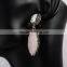 Silver Plated Natural Pearl & Natural Rose Quartz With Black Diamonds CZ Pave on Edged Quality Choice