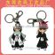 Soft PVC flat rubber keyring / 2d flat pvc keyring