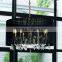 White and Black Lampshade Modern Crystal Chandelier Lighting