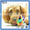 Colorful rainbow soft rubber dog chew bell ball, TPR woven teeth-cleaning pet toy chew bell ball