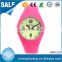 Fashion colorful slim case water resistance silicone round watch