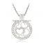 Cute Sweet Hollow Out Long Chain Necklace Heart Round Gold Plated Rhinestone Pendant Necklace for Women Jewelry Gifts