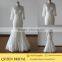 Real Sample Appliqued Lace 3/4 Long Sleeve Fish Style Wedding Dress Price
