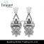 fashion jewelry brand latest hot selling blue gray glass stone drop earring
