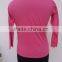 Pink color plain dyed hojari single jersey fabric t-shirts / Girls winter wear beautiful o-neck t-shirts