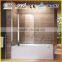 Round Bath Shower Glass Screen 180 Pivot Radius New Design with Towel Rail EX-223