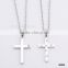 Stainless Steel Crystal Cross Pendant Couple Necklace