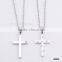 Stainless Steel Crystal Cross Pendant Couple Necklace