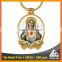 Free mould fee souvenir decorative printing catholic keychain gold keyring
