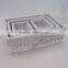 White half wicker basket with lining