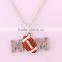 Mother's Day Gift Zinc Alloy Crystal MOM Football Necklace