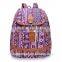 8893 2016 new style national wind women canvas leather backpack school satchel