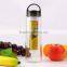 700ML BPA Free fruit infuser water bottle/ hygienic plastic sports water bottle