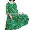 Women's Chiffon Half Sleeve Floral Print Prom Party Casual Long Cocktail Dress