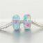 Attractive Sky Blue Colorful Flower Silver Single italy Murano Glass Beads